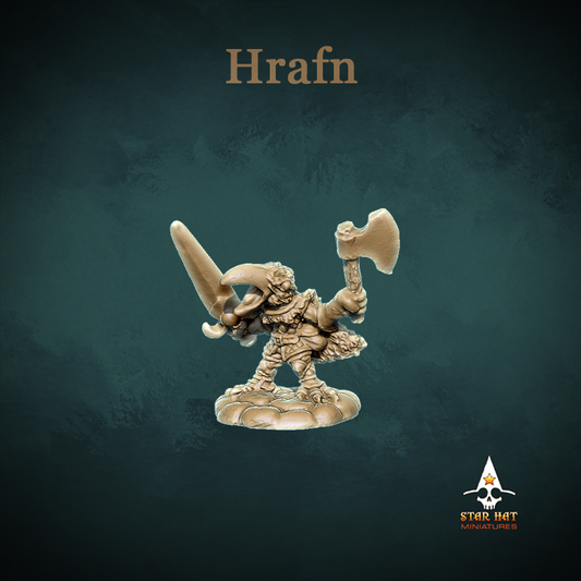 Hrafn Aarakocra Fighter with Sword and Axe by Star Hat Miniatures for Tabletop Games, Dioramas and Statues, Available in 15mm, 28mm, 32mm, 32mm heroic, 54mm and 75mm Statue Scale