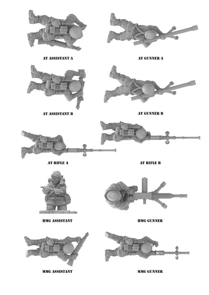 WW2 IJA (Imperial Japanese Army) Heavy Weapons Teams Individual and bulk From 3DBreeds March to Hell Range for Tabletop Games, Dioramas and Statues, Available in 12mm, 15mm, 20mm, 28mm, 32mm, 32mm heroic, 54mm and 75mm Scale