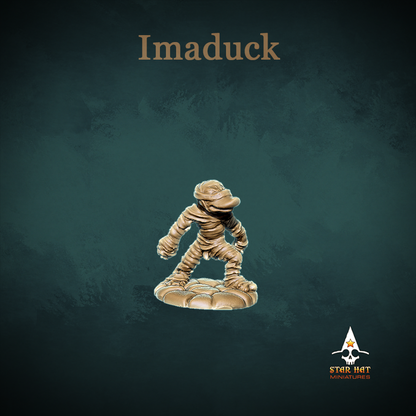 Imaduck Duck-Folk, Aarakocra Khanard Mummy Undead King of Tombs by Star Hat Miniatures for Tabletop Games, Dioramas and Statues, Available in 15mm, 28mm, 32mm, 32mm heroic, 54mm and 75mm Statue Scale