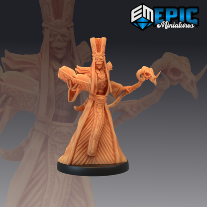 Lich Undead Priest and Sorcerer #2 by Epic Miniatures and Available in 28mm, 32mm and Heroic, 54mm and 75mm scale!