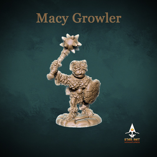 Macy Growler Dog-Person Pug Housecarl Warrior, Thane and Fighter with Dane Axe and Heavy Armor, Sculpted by Star Hat Miniatures for Tabletop Games, Dioramas and Statues, Available in 15mm, 28mm, 32mm, 32mm heroic, 54mm and 75mm Statue Scale