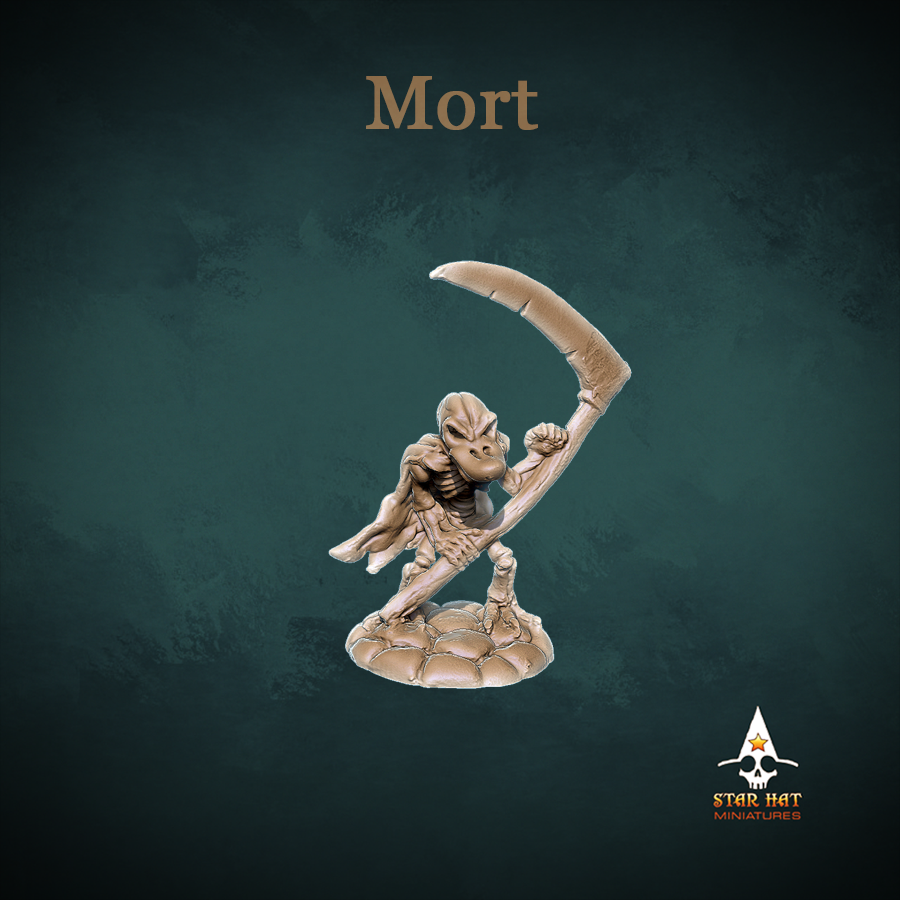 Mort Duck-Folk, Aarakocra Khanard Skeleton Undead Construct with Great Scythe by Star Hat Miniatures for Tabletop Games, Dioramas and Statues, Available in 15mm, 28mm, 32mm, 32mm heroic, 54mm and 75mm Statue Scale