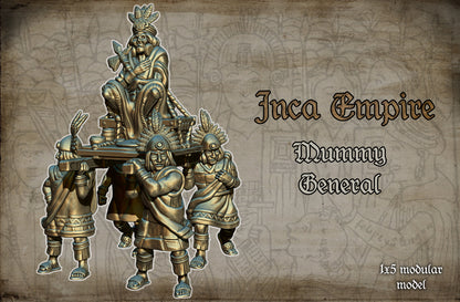 Inca Empire Mummy General Historical and Fantasy Wargaming Sculpted by Red Copper Miniatures for Tabletop Games, Dioramas and Statues, Available in 15mm, 20mm, 28mm, 32mm, 54mm and 75mm Statue Scale