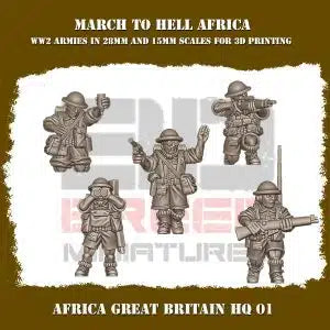 Commonwealth British North Africa #1 WW2 From 3DBreeds March to Hell Range for Tabletop Games, Dioramas and Statues, Available in 12mm, 15mm, 20mm, 28mm, 32mm, 32mm heroic, 54mm and 75mm Scale