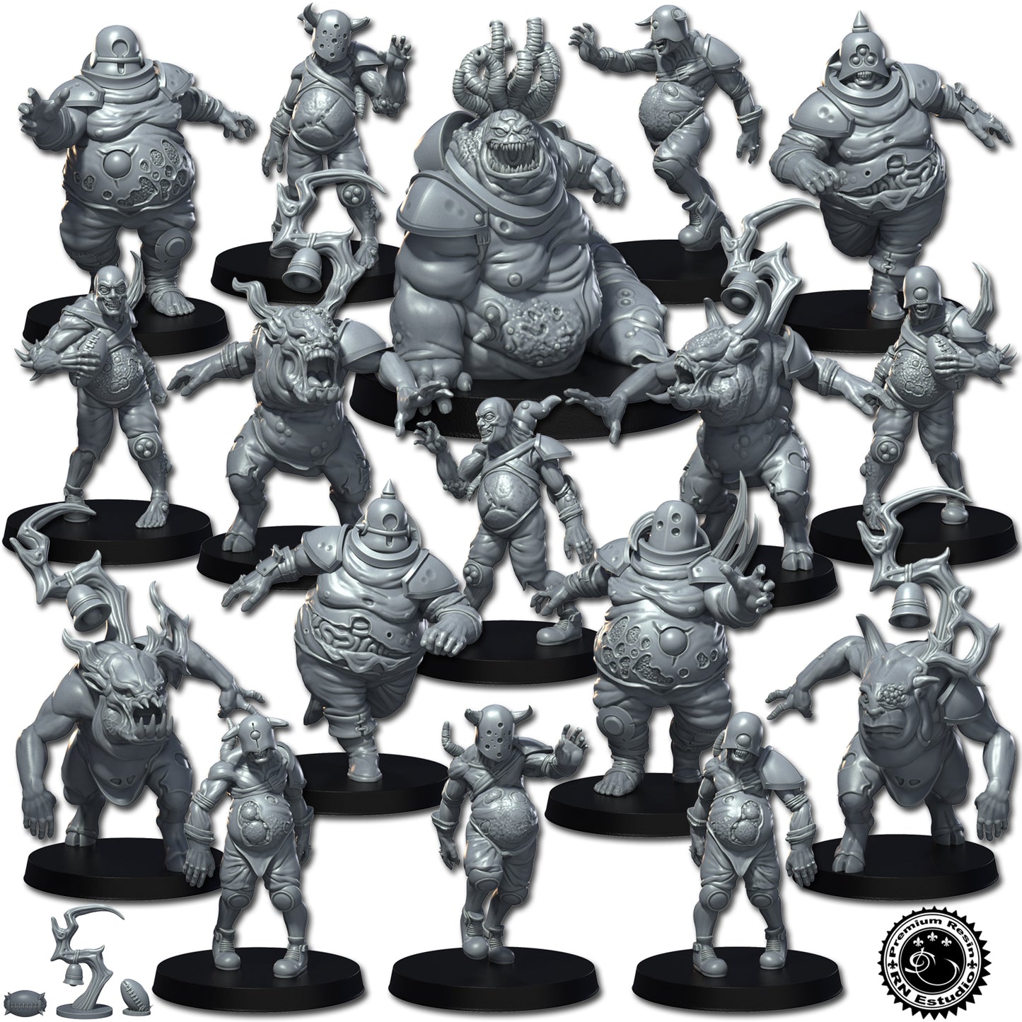 Rotten Plague Worshipers Fantasy Football Team by RN Studios for Tabletop Games, Dioramas and Statues