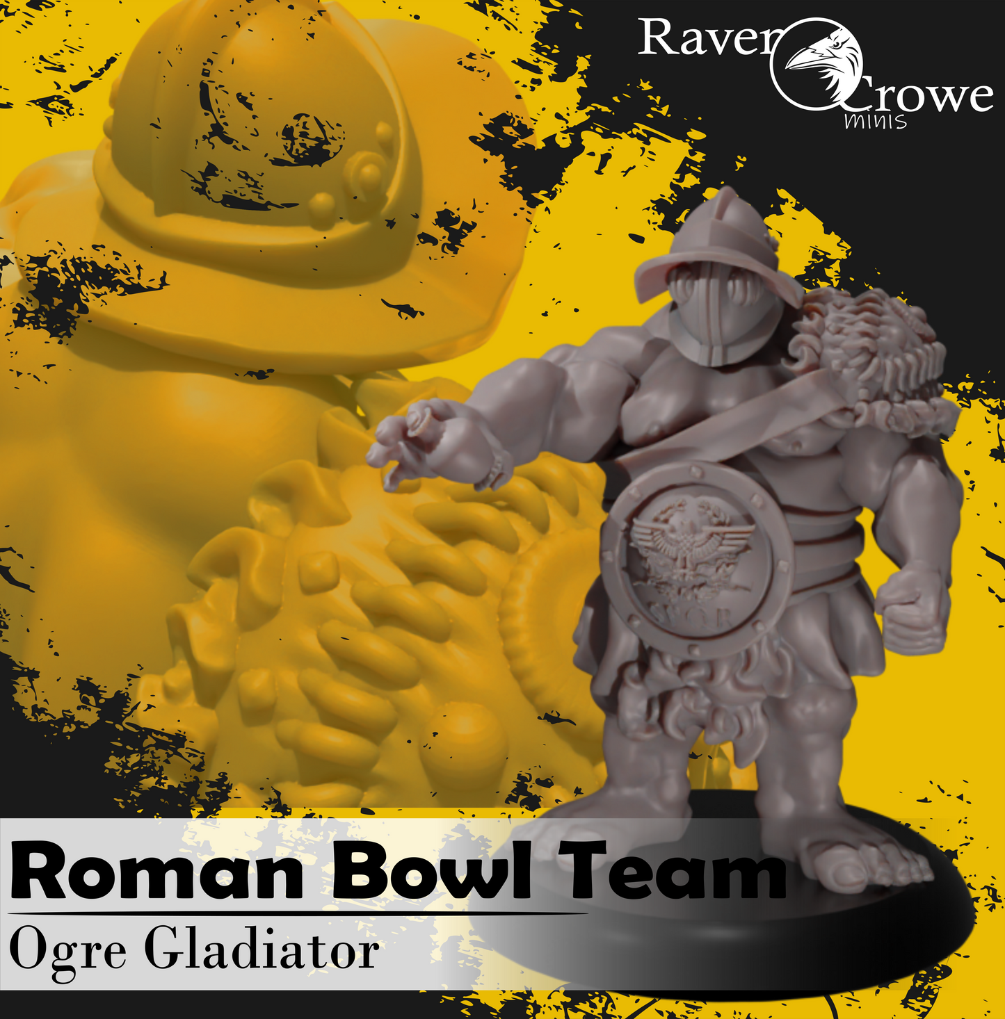 Roman Legion Fantasy Football Human Team Ogre Gladiator Booster Pack by Raven Crowe Miniatures for Tabletop Games, Dioramas and Statues