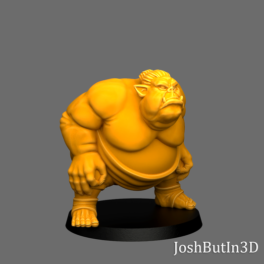 Orkozuna (Large) Orc Professional Wrestler from Space by Josh Butlin 3D Games for Tabletop Games, Dioramas and Statues, Available in 15mm, 28mm, 32mm, 32mm heroic, 54mm and 75mm Statue Scale