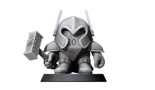 D20 Paladin Construct Hero (Small) by Minitaurus for Tabletop Games, Dioramas and Statues, Available in 15mm, 28mm, 32mm, 32mm heroic, 54mm and 75mm Statue Scale