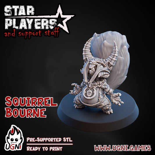 Squirrel Bourne The First Fantasy Football Star Player Sculpted by Ugni Miniatures for Tabletop Games, Dioramas and Statues
