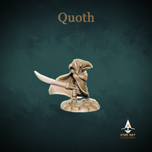 Quoth Aarakocra Rogue with Sword by Star Hat Miniatures for Tabletop Games, Dioramas and Statues, Available in 15mm, 28mm, 32mm, 32mm heroic, 54mm and 75mm Statue Scale