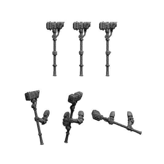 2 Handed Power Hammers Pack of Six For Sci Fi Battle Brother Space Warrior Marines Eternal Pilgrims by Greytide Studios. Available in Modern and Classic Scale for 28mm-32mm Tabletop Wargaming