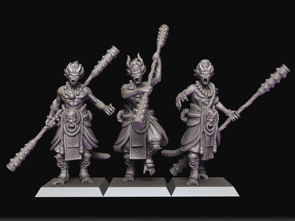 Sun-Wukong Shabti  Available in Ogre Scale 40mm or Giant Size (75mm to top of head) Huge Miniature by Raven Twins, Perfect for 28mm, 32mm and larger games! With Poles