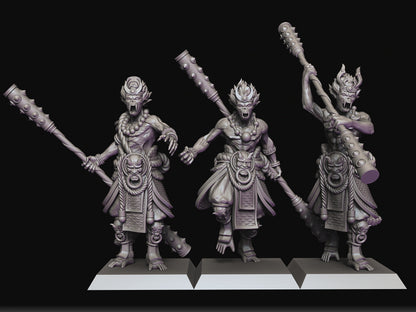 Sun-Wukong Shabti  Available in Ogre Scale 40mm or Giant Size (75mm to top of head) Huge Miniature by Raven Twins, Perfect for 28mm, 32mm and larger games! With Poles