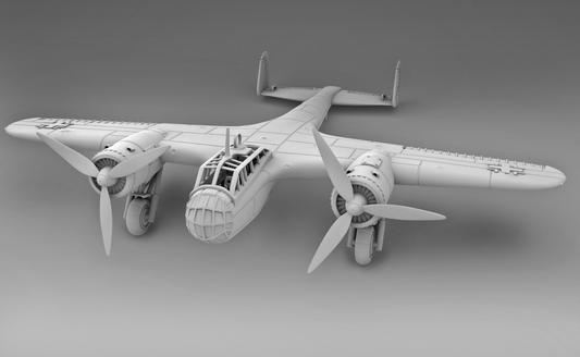 Dornier Do 17 Light Bomber Nazi Luftwaffe German Air Force by 3D Fortress for Tabletop Games, Dioramas and Statues, Available in 15mm, 20mm and 28mm Scale!