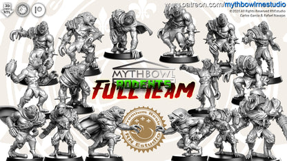 Rodents Ratmen Fantasy Football Team by RN Studios for Tabletop Games, Dioramas and Statues