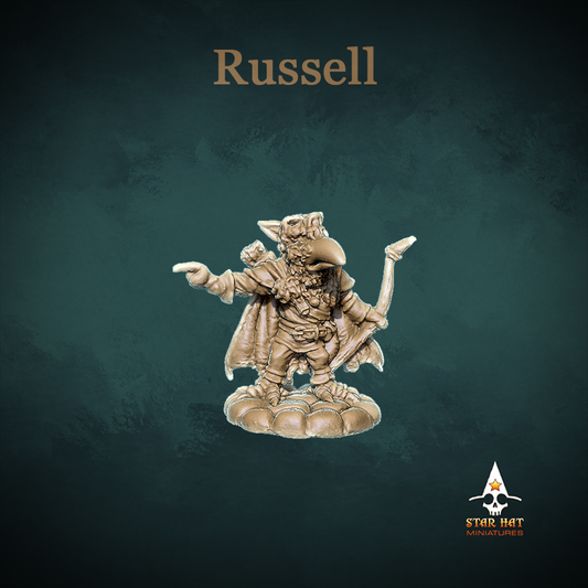 Russell Aarakocra Ranger, Famous Crow Scout with Bow by Star Hat Miniatures for Tabletop Games, Dioramas and Statues, Available in 15mm, 28mm, 32mm, 32mm heroic, 54mm and 75mm Statue Scale