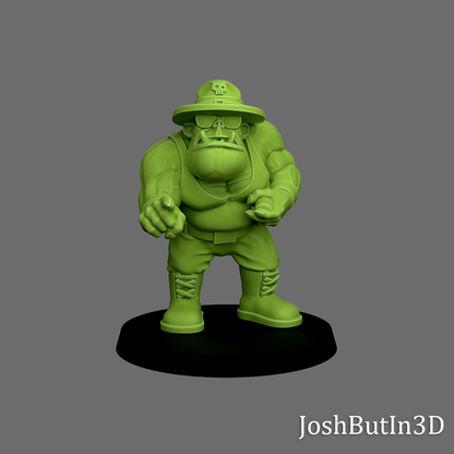 Slaughta Orc Grapplaz  Sgt Professional Wrestler from Space and Joe by JoshButin3D Games for Tabletop Games, Dioramas and Statues, Available in 15mm, 28mm, 32mm, 32mm heroic, 54mm and 75mm Statue Scale