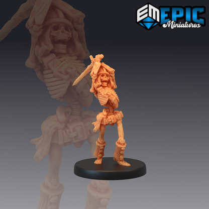 Sword Skeleton Undead Hero and Fighter #6 by Epic Miniatures and Available in 28mm, 32mm and Heroic, 54mm and 75mm scale!