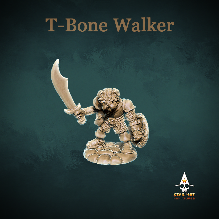 T-Bone Walker Dog-Person Pug Housecarl Warrior, Thane and Fighter with Sword, Shield and Heavy Armor, Sculpted by Star Hat Miniatures for Tabletop Games, Dioramas and Statues, Available in 15mm, 28mm, 32mm, 32mm heroic, 54mm and 75mm Statue Scale
