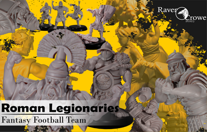 Roman Legion Fantasy Football Human Team Featuring EXLUSIVE Miniature by Raven Crowe Miniatures for Tabletop Games, Dioramas and Statues