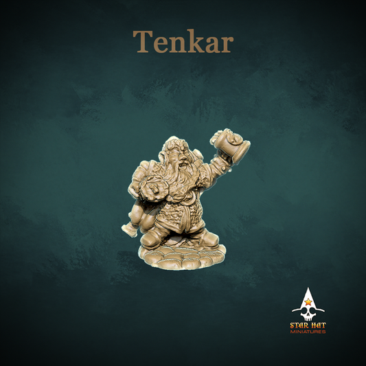 Tenkar Dwarf Housecarl Warrior, Thane and Fighter with Flagon and Meat Sculpted by Star Hat Miniatures for Tabletop Games, Dioramas and Statues, Available in 15mm, 28mm, 32mm, 32mm heroic, 54mm and 75mm Statue Scale