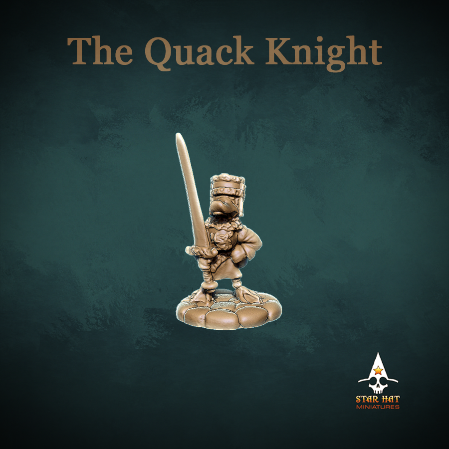 The Quack Knight Duck-Folk, Aarakocra Khanard Warrior Knight and Conquering Fighter by Star Hat Miniatures for Tabletop Games, Dioramas and Statues, Available in 15mm, 28mm, 32mm, 32mm heroic, 54mm and 75mm Statue Scale