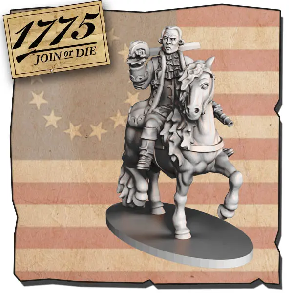 Bernardo De Galvez cavalry Soldier with sword continental Ranger by 3DBreed for Tabletop Games, Dioramas and Statues, Available in 15mm, 28mm, 32mm, 32mm heroic, 54mm and 75mm Statue Scale