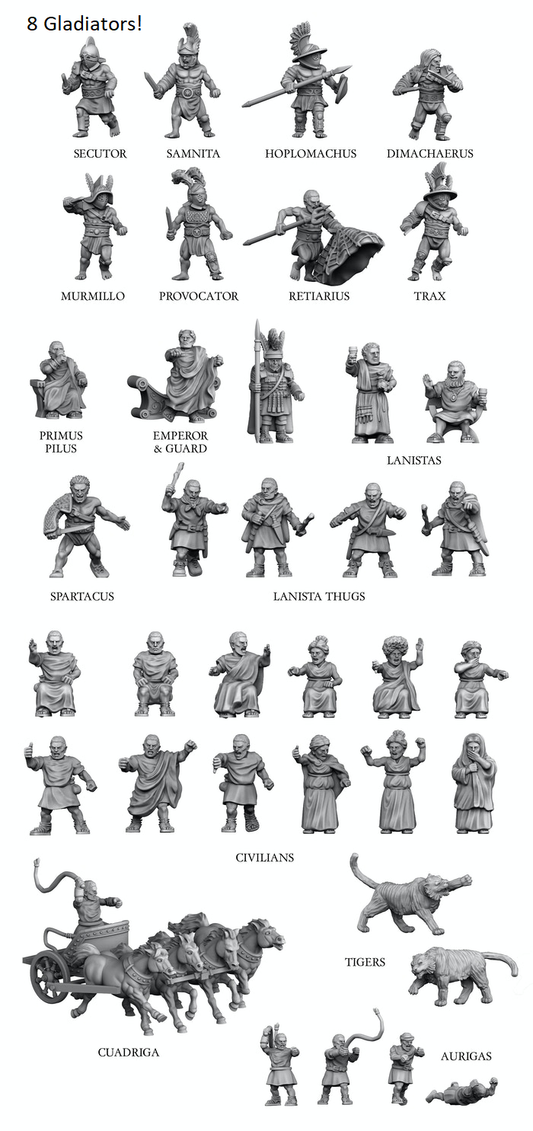 The Games Roman Sets by 3DBreed Miniatures for Tabletop Games, Dioramas and Statues