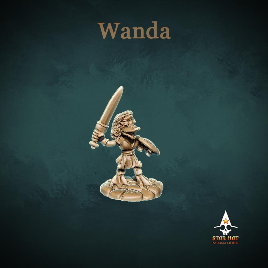 Wanda Duck-Folk, Aarakocra Khanard Greek Wonder Gander of the Ponds by Star Hat Miniatures for Tabletop Games, Dioramas and Statues, Available in 15mm, 28mm, 32mm, 32mm heroic, 54mm and 75mm Statue Scale