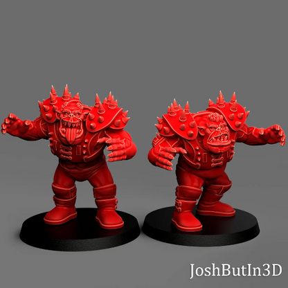 Beast and Birdy (Tag Team 2-pack) Orc Grapplaz Professional Wrestlers from Space by JoshButin3D Games for Tabletop Games, Dioramas and Statues, Available in 15mm, 28mm, 32mm, 32mm heroic, 54mm and 75mm Statue Scale