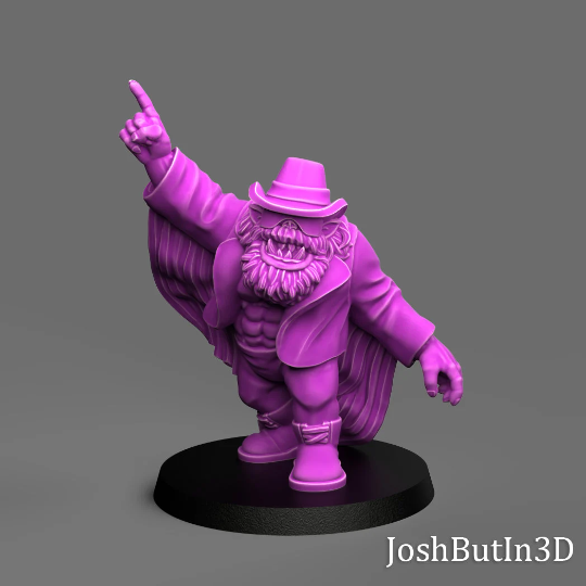 Savage Orc Professional Wrestler from Space with Charisma by Josh Butlin 3D Games for Tabletop Games, Dioramas and Statues, Available in 15mm, 28mm, 32mm, 32mm heroic, 54mm and 75mm Statue Scale
