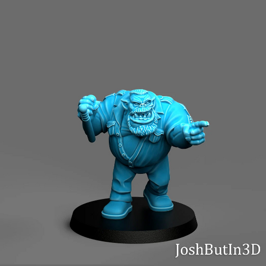 Da Big Boss Boi Orc Professional Wrestler from Space with Nightstick by Josh Butlin 3D Games for Tabletop Games, Dioramas and Statues, Available in 15mm, 28mm, 32mm, 32mm heroic, 54mm and 75mm Statue Scale
