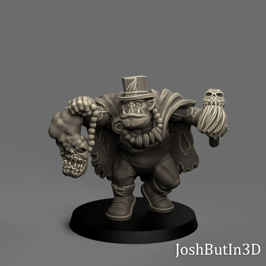 Dakka Shango Orc Professional Wrestler from Space Witch Doctor by Josh Butlin 3D Games for Tabletop Games, Dioramas and Statues, Available in 15mm, 28mm, 32mm, 32mm heroic, 54mm and 75mm Statue Scale