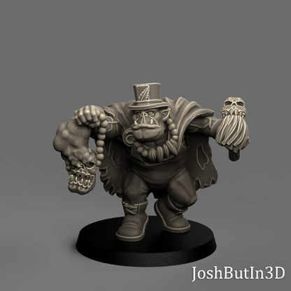 Dakka Shango Orc Grapplaz Professional Wrestler from Space Witch Doctor by JoshButin3D Games for Tabletop Games, Dioramas and Statues, Available in 15mm, 28mm, 32mm, 32mm heroic, 54mm and 75mm Statue Scale