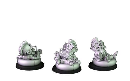 Pool Party Dwarf Slayer In Floaty Ring Sculpted by Crosslances Miniatures for Tabletop Games, Dioramas and Statues