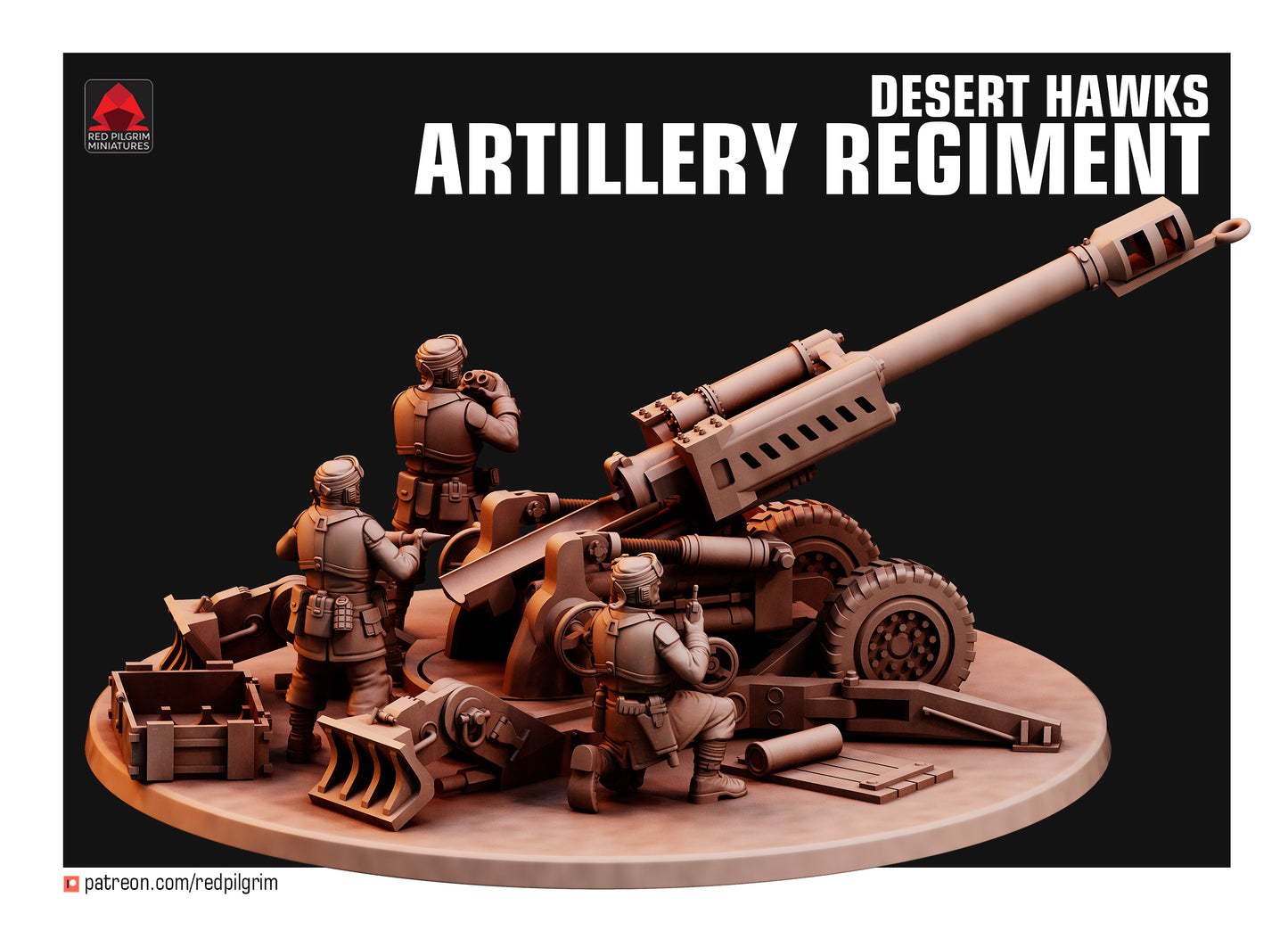Desert Hawks Artillery Regiment Human Defense Force. 32mm Scale for popular wargames.