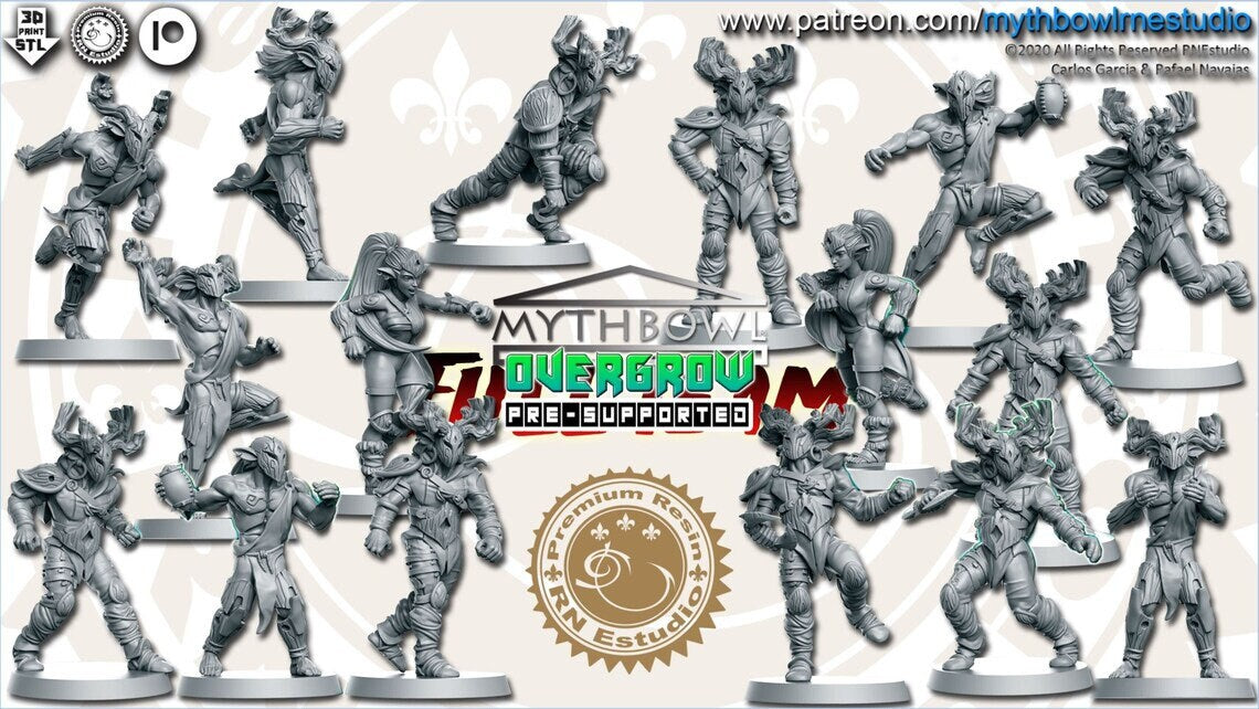 Overgrow Wood Elf Fantasy Football Team by RN Studios for Tabletop Games, Dioramas and Statues