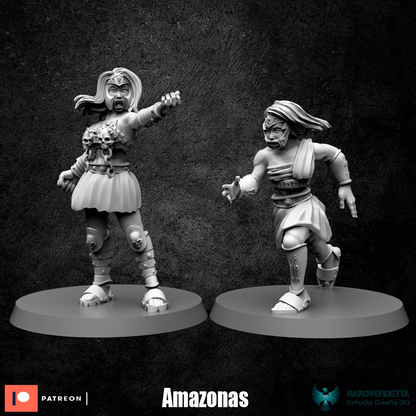 Greek Amazon Wonderful Women Fantasy Football Team by Rako Vendetta Miniatures for Tabletop Games, Dioramas and Statues