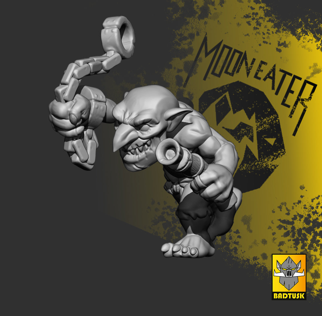 Goblin Mooneater Recruits Squad of ten plus Leader for Eleven Unique Sculpts by Bad Tusk Miniatures for Tabletop Games, Dioramas and Statues