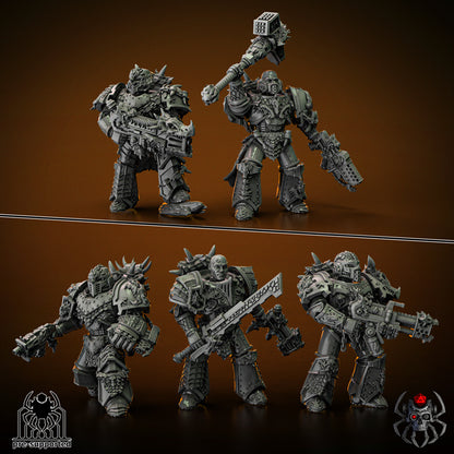 Battle Brothers Flame Lizard Battle Squad Space Knight Dragon Marine Infantry Sculpted by 8 Leg Miniatures and Available in 40mm (28mm-32mm scale)!