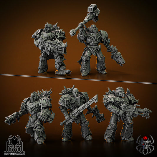 Battle Brothers Flame Lizard Battle Squad Space Knight Dragon Marine Infantry Sculpted by 8 Leg Miniatures and Available in 40mm (28mm-32mm scale)!