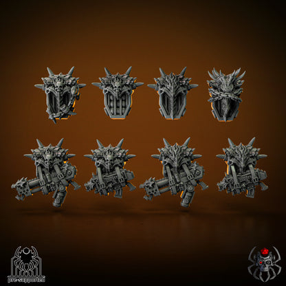 Backpack Set for Battle Brothers Flame Lizard Space Knight Dragon Marine Infantry Sculpted by 8 Leg Miniatures and Available in 40mm (28mm-32mm scale)!