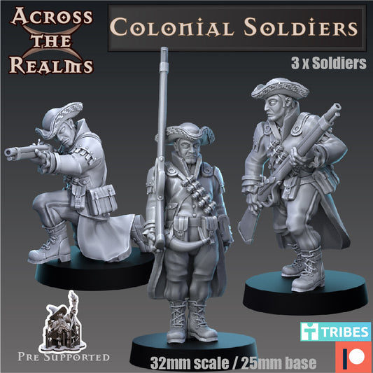 Colonial Soldier with Rifle American Ranger by Across the Realms for Tabletop Games, Dioramas and Statues, Available in 15mm, 28mm, 32mm, 32mm heroic, 54mm and 75mm Statue Scale