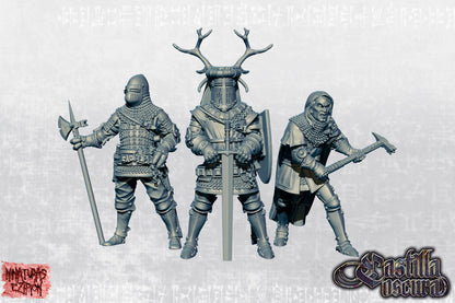 Castilian Lay Knights with Great Sword Warrior by Ezipion for Tabletop Games, Dioramas and Statues, Available in 15mm, 28mm, 32mm, 32mm heroic, 54mm and 75mm Statue Scale