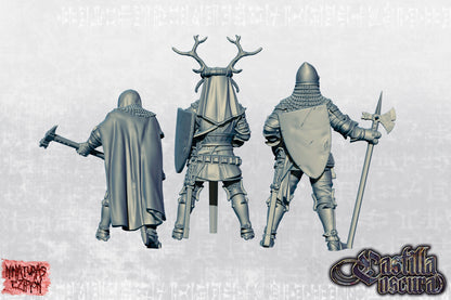 Castilian Lay Knights with Great Sword Warrior by Ezipion for Tabletop Games, Dioramas and Statues, Available in 15mm, 28mm, 32mm, 32mm heroic, 54mm and 75mm Statue Scale