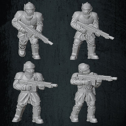 Dragoon Infantry Pack #1 Including 10 Unique Sculpts Sci Fi Imperial Human Defense Force by Quartermaster 3D proxy for 20mm, 28mm, 32mm, Heroic and 54mm Tabletop games and dioramas