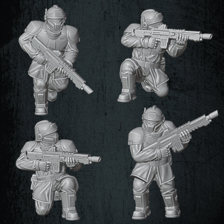 Dragoon Infantry Pack #1 Including 10 Unique Sculpts Sci Fi Imperial Human Defense Force by Quartermaster 3D proxy for 20mm, 28mm, 32mm, Heroic and 54mm Tabletop games and dioramas