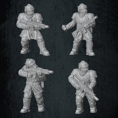 Dragoon Infantry Pack #2 Including 10 Unique Sculpts Sci Fi Imperial Human Defense Force by Quartermaster 3D proxy for 20mm, 28mm, 32mm, Heroic and 54mm Tabletop games and dioramas