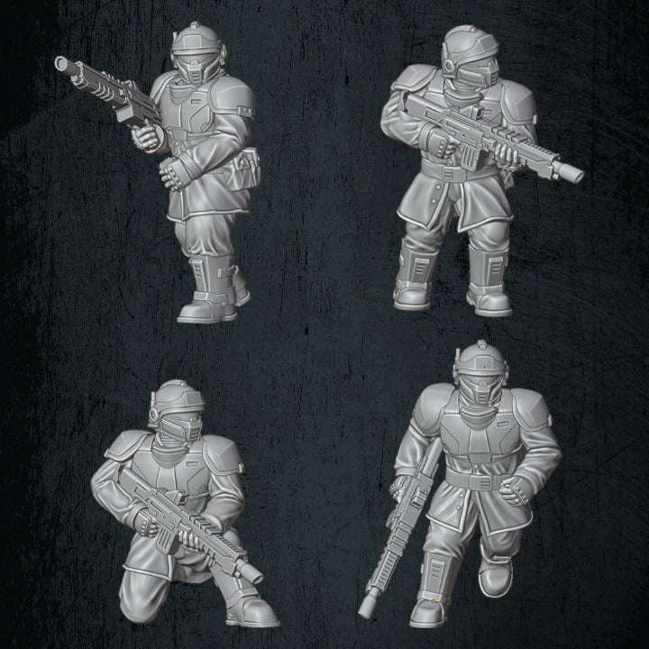 Dragoon Infantry Pack #2 Including 10 Unique Sculpts Sci Fi Imperial Human Defense Force by Quartermaster 3D proxy for 20mm, 28mm, 32mm, Heroic and 54mm Tabletop games and dioramas