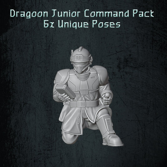 Dragoon Command Pack Including 6 Unique Sculpts Sci Fi Imperial Human Defense Force by Quartermaster 3D proxy for 20mm, 28mm, 32mm, Heroic and 54mm Tabletop games and dioramas